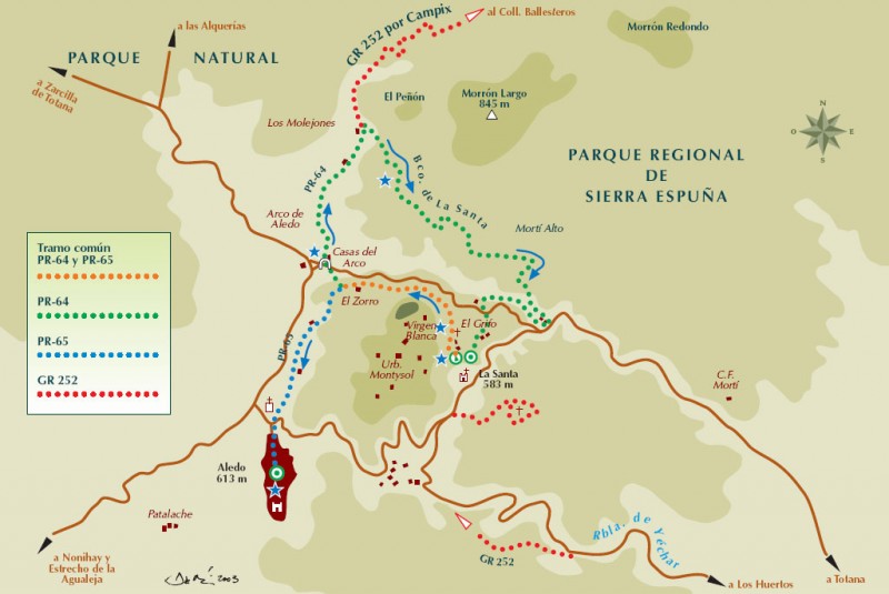 Sierra Espuña walking routes, the PR-MU 64 starting and finishing in La Santa in Totana