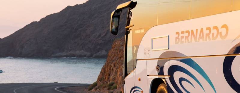 These are the summer buses to the Cabo de Gata beaches in Almeria