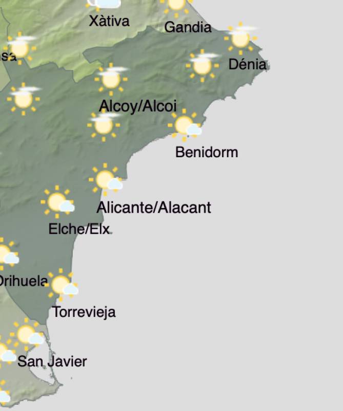 Alicante weather forecast November 18-21: The sunshine returns