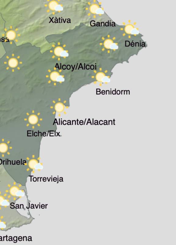 Alicante weather forecast December 5-8: The sunshine continues into the weekend