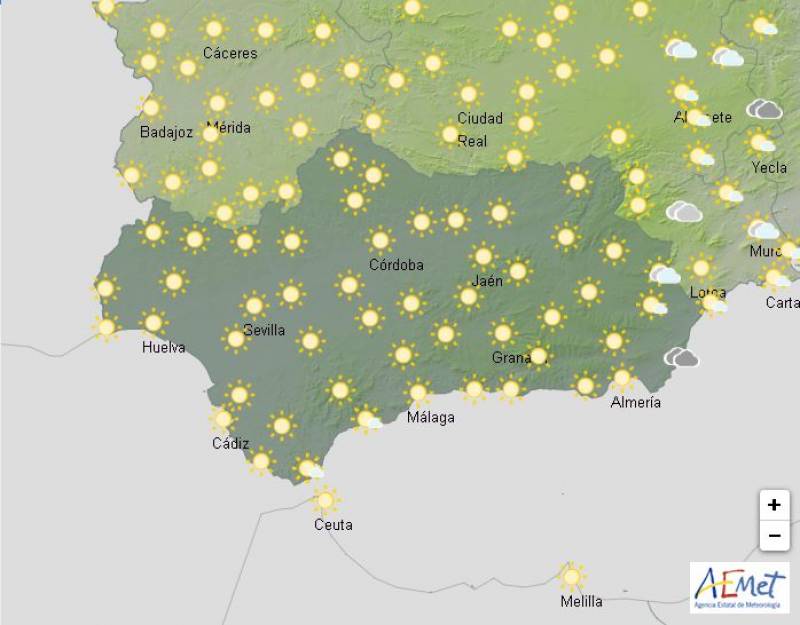 Andalusia weekend weather forecast December 27-29