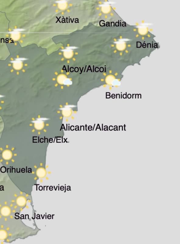 Sunny weather all weekend in Alicante: Weather forecast January 9-12