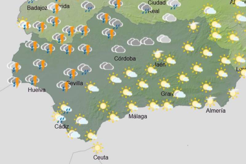 Andalusia weekly weather forecast January 20-26: Warmer but very rainy