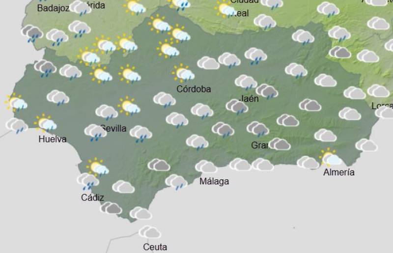 Andalusia weekly weather forecast January 20-26: Warmer but very rainy