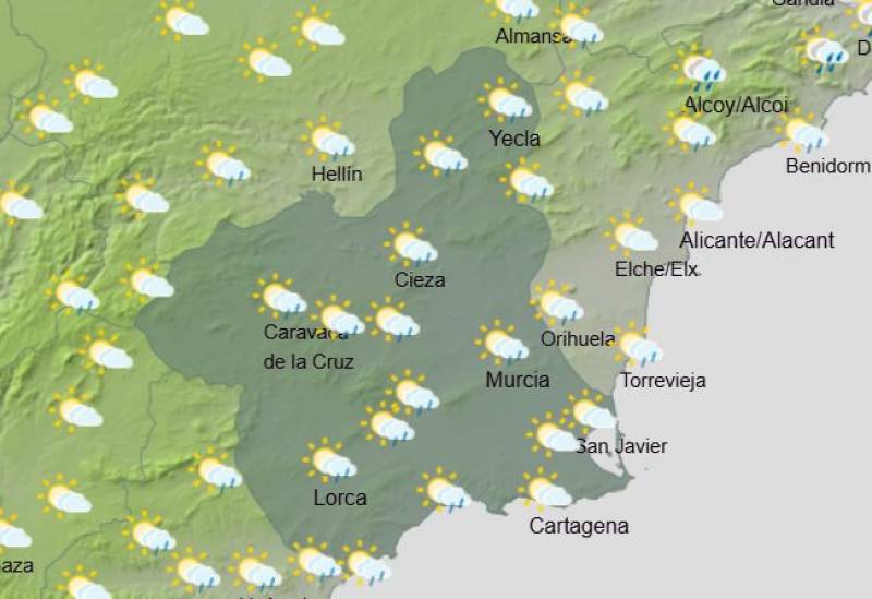 Sunny and calm up until the weekend: Murcia weekly weather forecast February 17-23