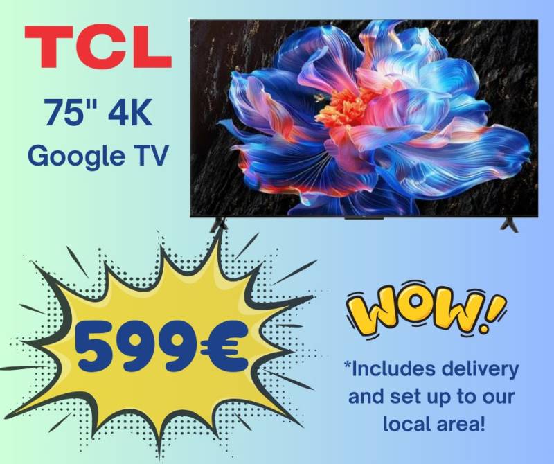 Go big for less: Grab a 75” TCL Smart TV at TJ Electricals