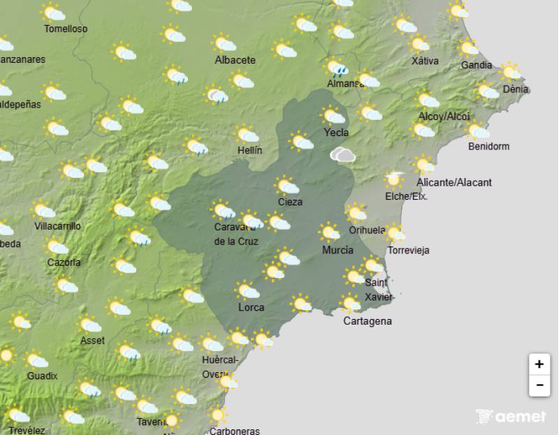Showery and unsettled this week: Murcia weather forecast October 6-9
