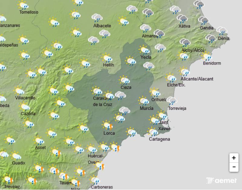 Showery and unsettled this week: Murcia weather forecast October 6-9