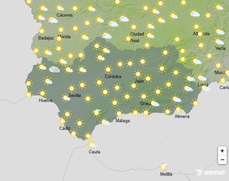Andalucía weekly weather forecast October 13-16: Cloudy spells, showers and steady temperatures