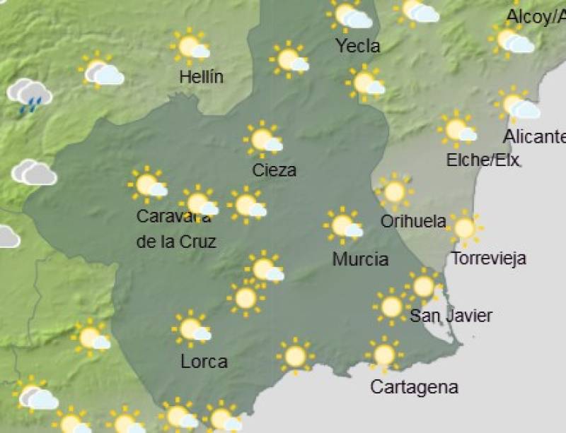 Expect sunshine, showers and a crisp coastal breeze: Murcia weekend weather forecast November 6-9