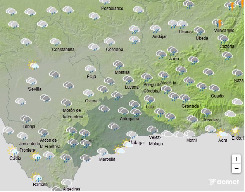 Wet and windy: Andalusia weather forecast December 1-4