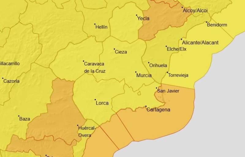 Murcia forecast February 12-15: More weather warnings for strong wind all this weekend