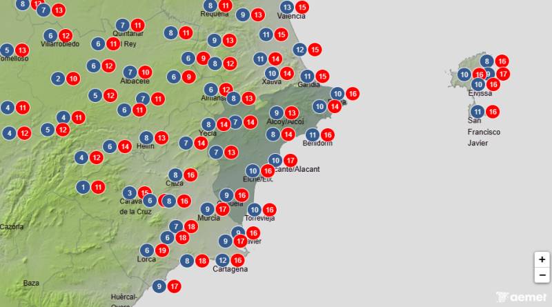 Muddy rain, wind alerts and thunderstorms on the way: Alicante weather forecast March 2-5