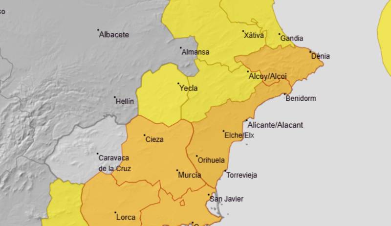 Alicante weather alert upgraded to orange as up to 40 litres of rain could fall in an hour